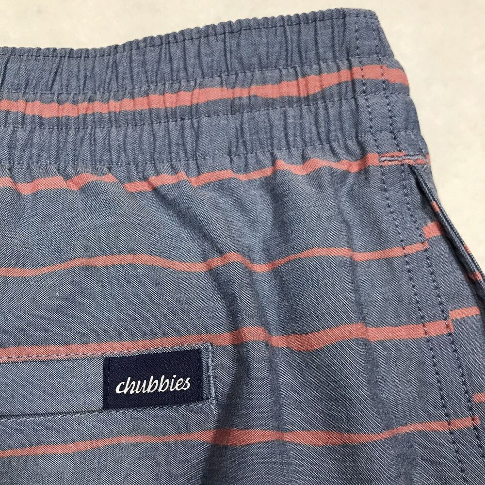 CHUBBIES Lined Swim Short Men 3XL XXXL Blue Stripe Nylon Blend Trunks Drawstring - Picture 9 of 11